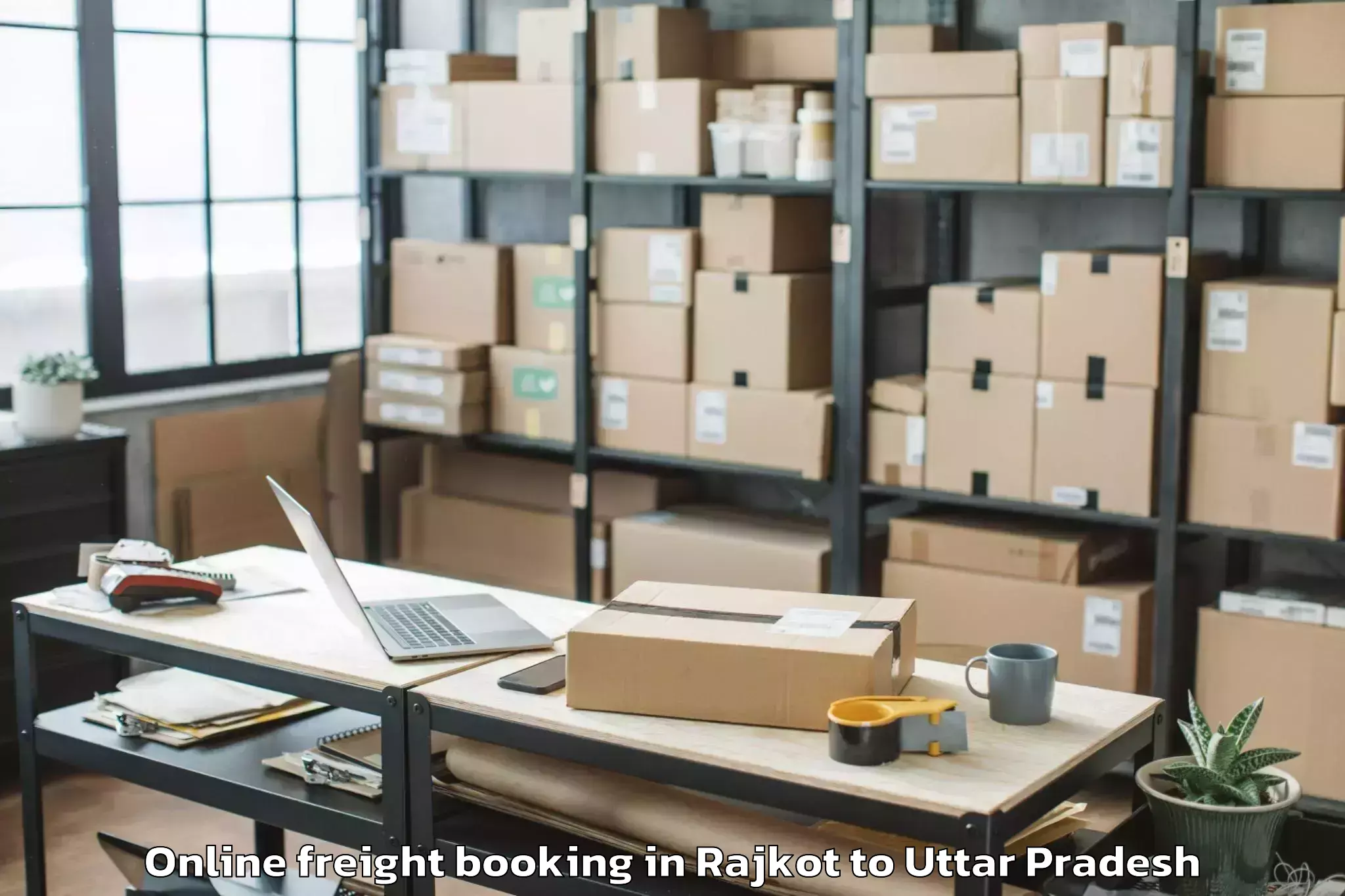 Top Rajkot to Mughal Sarai Online Freight Booking Available